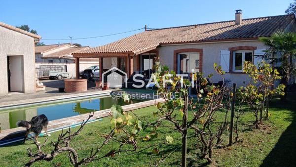 Maison T5 de plain-pied à Noé, avec dépendances et piscine