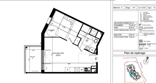 Appartement T2 au pied des commerces et ligne de bus aux Ponts-de-Cé