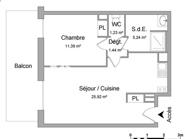 Location Appartement 2 pièces 45.22 m² - 4-6 RUE MARIE ROSE GINESTRE Toulouse 31300