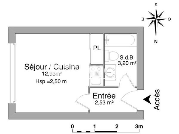 Location Studio 18.66 m² - 18 RUE DE GOUEDIC Saint Brieuc 22000
