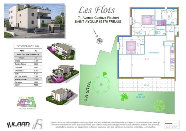 Appartement 3 pièces au rdj