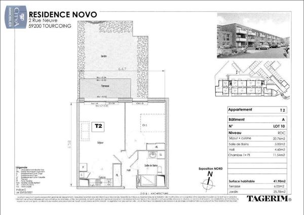 Appartement à louer 2 pièces 41.9m²