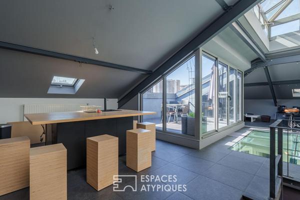 Hôtel particulier et sa terrasse sur les toits