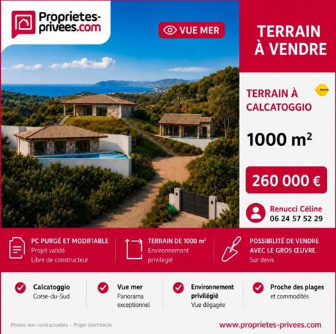 Terrain constructible avec PC purgé à Calcatoggio