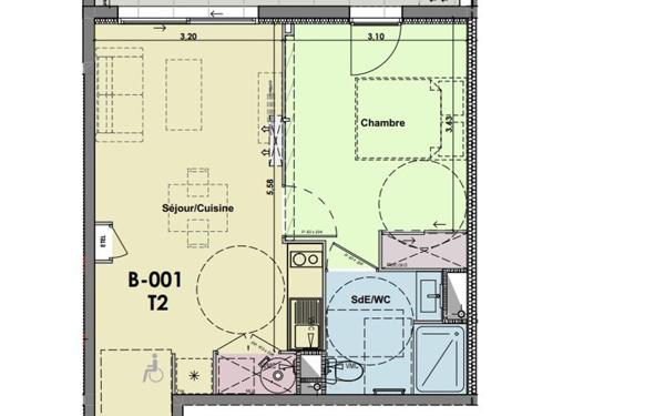 Appartement à vendre    2 pièces •  Fleury