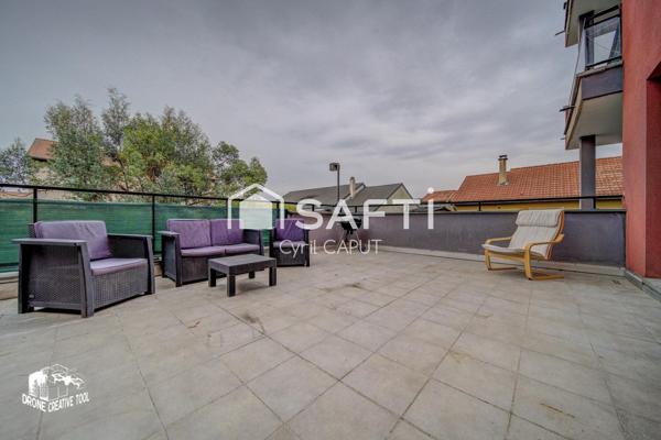 Superbe F3, grande terrasse, garage fermé, cave