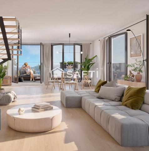 T4 de 101 m2 et rooftop de 108 m2, idéalement situé.