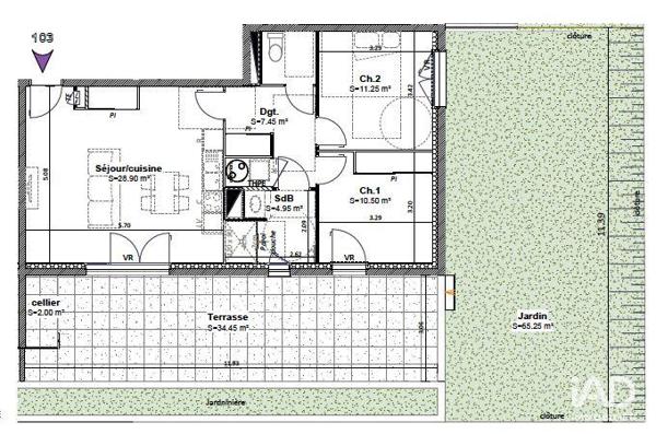 Appartement à vendre 3 pièces 65 m² Goncelin