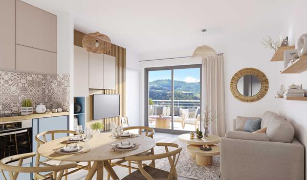 Appartement Neuf , Sisteron  04200 2 pièce(s) 45.47 m2 +  terrasse de 15m²  , Lot 207