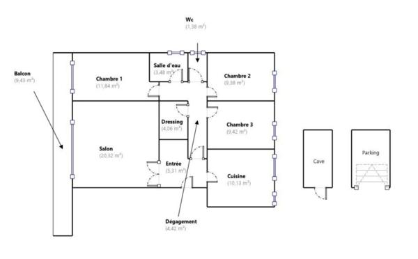 MAISONS-ALFORT - 4 PIÈCES 79m² LC AVEC BOX ET CAVE - 3ÈME ÉTAGE AVEC ASCENSEUR
