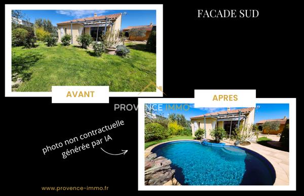 Mées (04190) NOUVELLE EXCLUSIVITÉ !! Les Mées (04) - Maison de plain-pied de 84 m2 sur 543 m2 de terrain piscinable avec vu