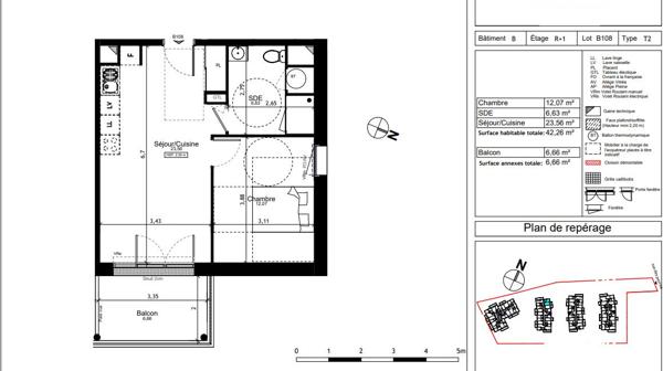 Appartement T2 au pied des commerces et ligne de bus aux Ponts-de-Cé