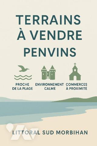 Terrain à bâtir viabilisé – Sarzeau/Penvins à 400 m de la mer – Zone Uba