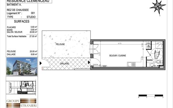 Appartement à vendre    1 pièce • 27 m2 Neuilly-Plaisance