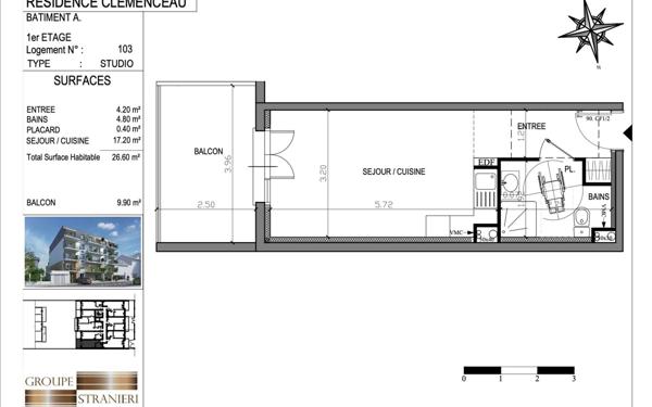 Appartement à vendre    1 pièce • 27 m2 Neuilly-Plaisance