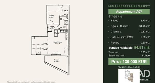 Appartement (neuf) à vendre 2 pièces 55 m² Woippy