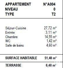 Appartement 2 pièces de 51 m² à Cagnes-sur-Mer (06800)