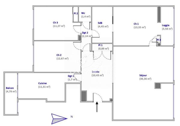 Grand T5 Familial de 107 m² en Dernier Étage avec Cave et garage – Lyon 3ème