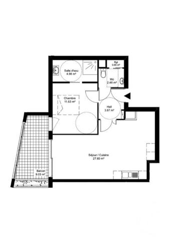 Appartement F2 à vendre  2 pièces - 50,38 m2 BEAUSOLEIL - 06