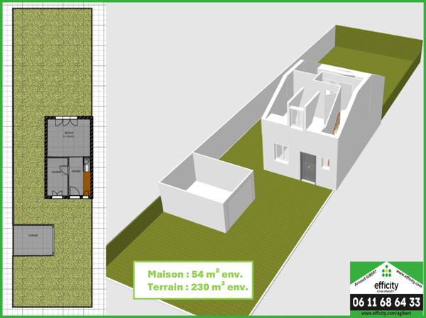 Maison
         3 pièces
        - 54 m² 270 000 € *