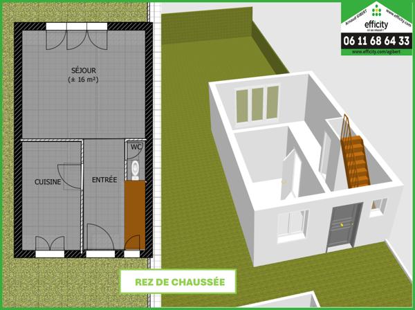 Maison
         3 pièces
        - 54 m² 270 000 € *