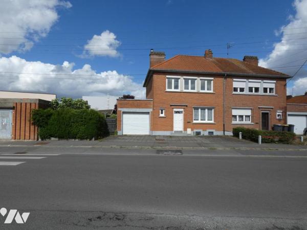 Comines, maison semi individuelle trois chambres jardin et garage