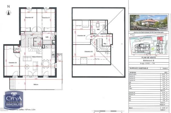 Appartement à vendre 6 pièces 118m² Saint-Marcellin (38160)