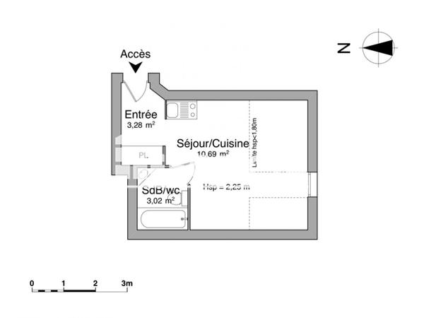 Location Studio 18.96 m² - Nantes 44000