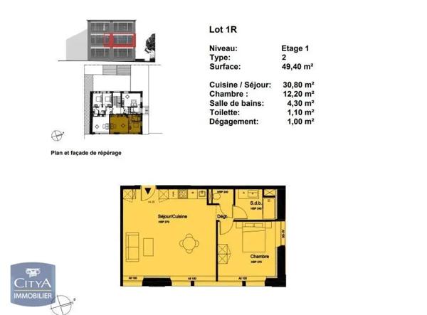 Appartement à louer 2 pièces 49.4m² Charleville-Mézières (08000)