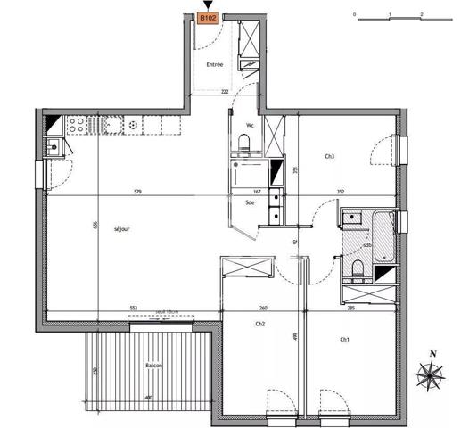 Appartement 4 pièces 91,65M² St Marc sur Mer