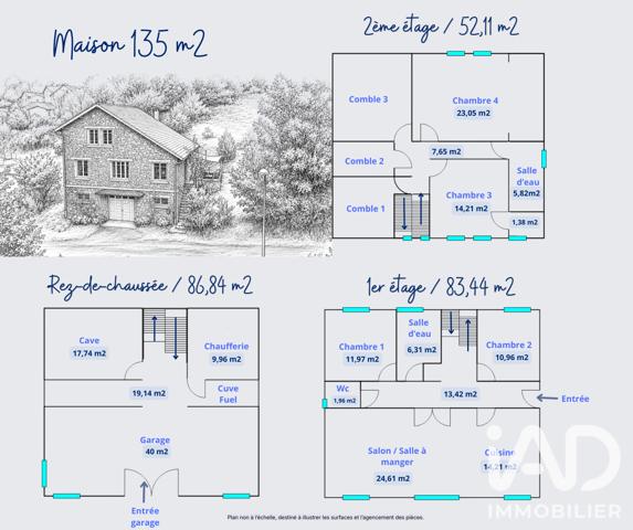 Maison à vendre 5 pièces 135 m² Viviez