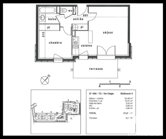 Appartement à vendre 2 pièces 41,64 m² Castanet-Tolosan