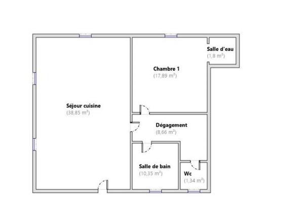 Location appartement 2 pièces 79 m² Saint-Gilles