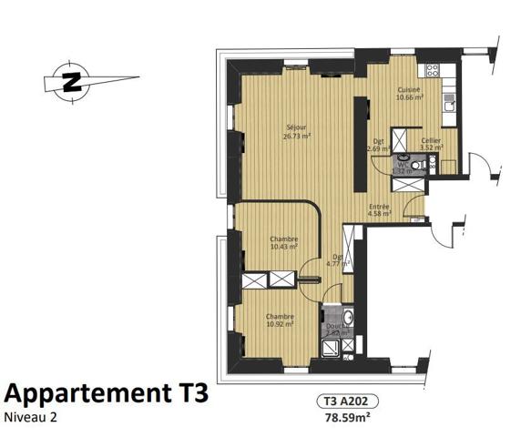 Location appartement 3 pièce(s) 78 m²