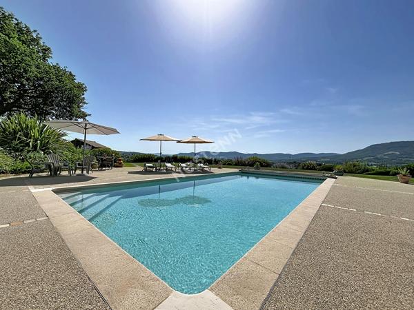 Ardèche, Chomérac - Vue panoramique, piscine & exposition plein Sud