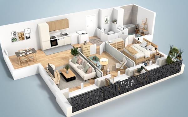 Appartement à vendre    3 pièces • 64,34 m2 Le Plessis-Trévise