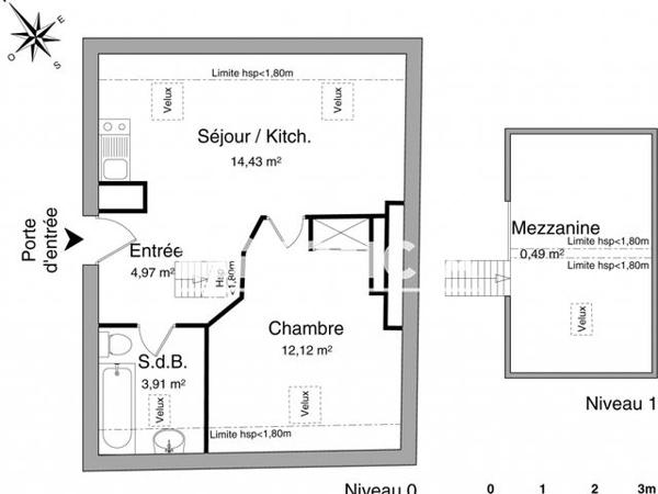 Location Appartement 2 pièces 35.9 m² - 26 RUE DE L'ILE NEUVE Saumur 49400