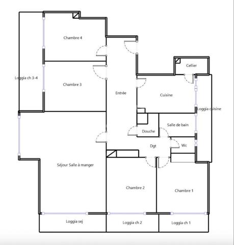 Appartement familial - Grands balcons - T5 - Chantoiseau