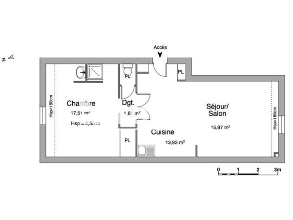 Location Appartement meublé 2 pièces 48.92 m² - 17 BD DU COMMANDANT ROUMENS Carcassonne 11000