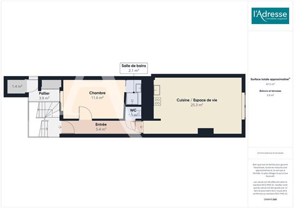 Appartement Annecy 2 pièce(s) 43,7 m2