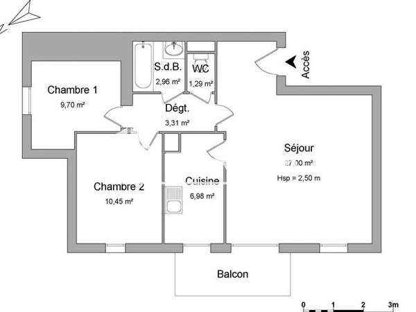 Location Appartement 3 pièces 61.69 m² - 6/8 RUE MAURICE VLAMICK Chatellerault 86100