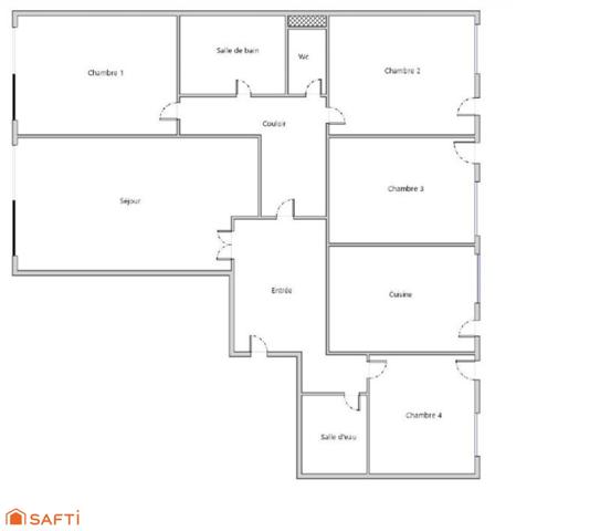 Appartement traversant  6 pièces 118m² - 4 chambres - Balcon