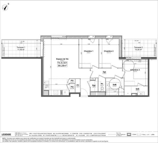 Appartement (neuf) à vendre 4 pièces 86 m² Thorigné-Fouillard