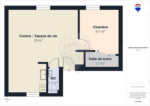 Appartement 1 chambre(s) à vendre - Réhon, Meurthe-et-Moselle - 54