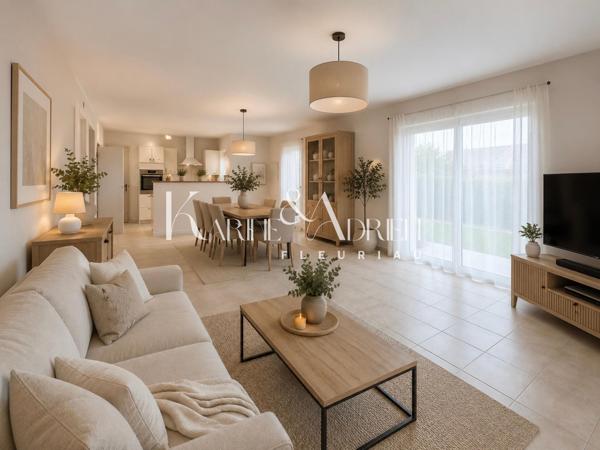 Plain-pied 2 chambres, bureau, jardin et garage