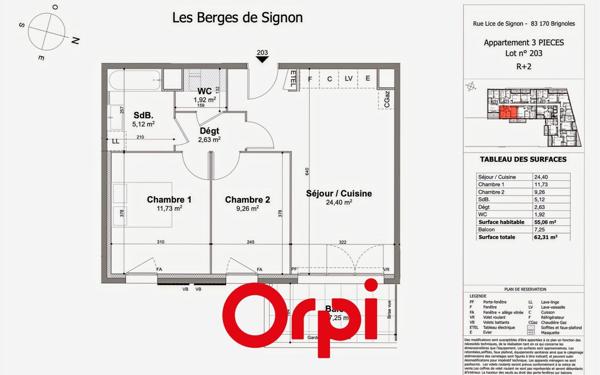 Appartement à vendre    3 pièces • 55,06 m2 Brignoles