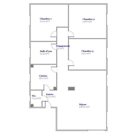 Appartement F4 à vendre  5 pièces - 81,28 m 2   COLOMBES  - 92