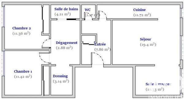 Appartement à vendre 4 pièces 83 m² Pessac