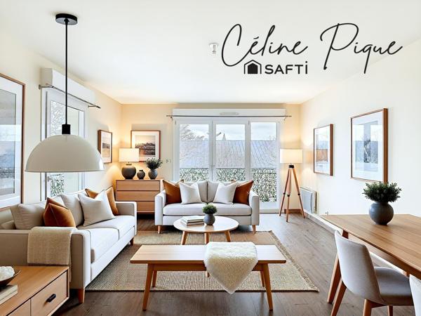 Appartement 3 pièces vendu libre avec cave et garage.