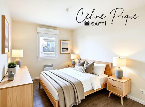 Appartement 3 pièces vendu libre avec cave et garage.